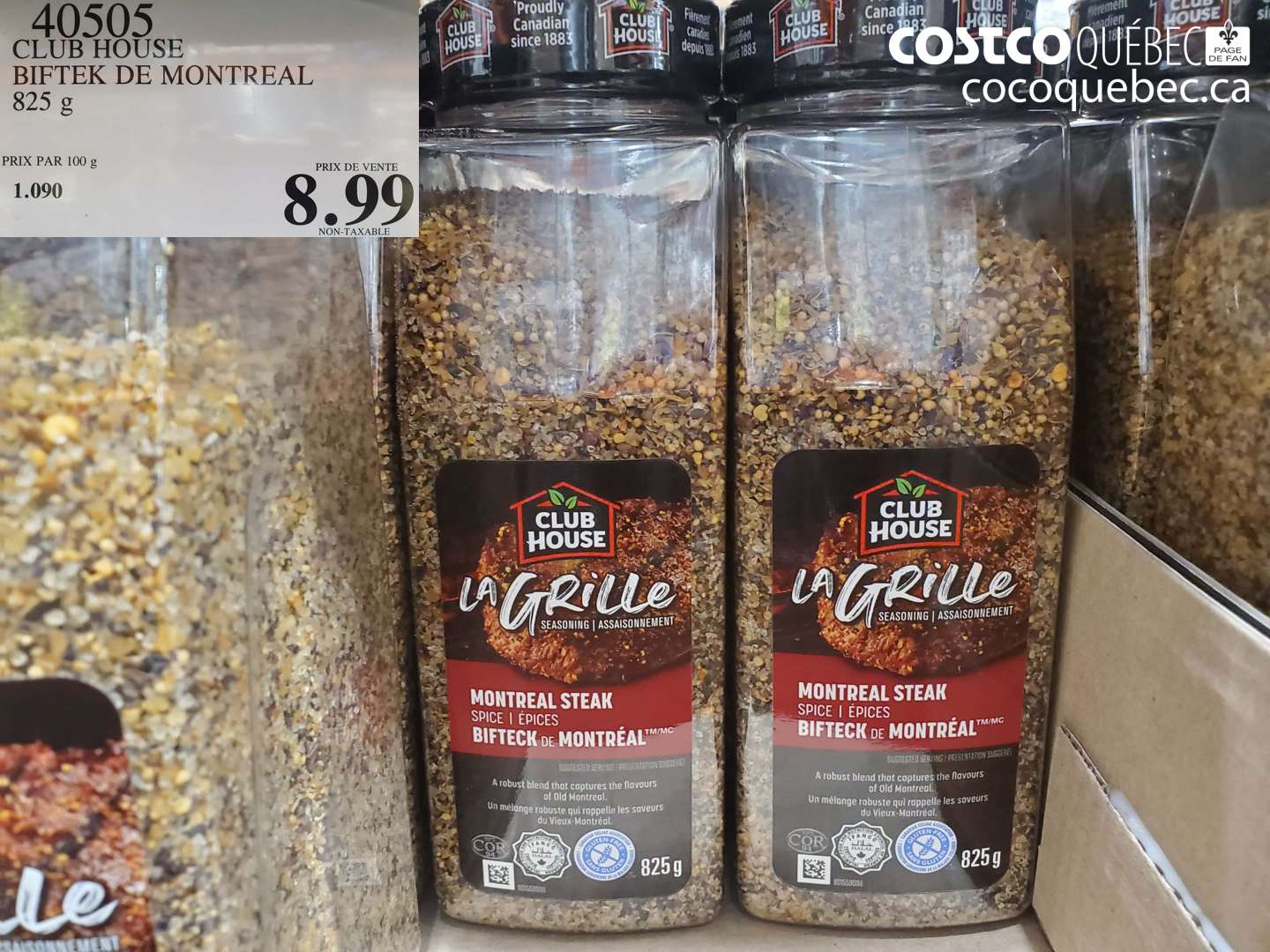 40505 CLUB HOUSE BIFTEK DE MONTREAL 825 g $8.99