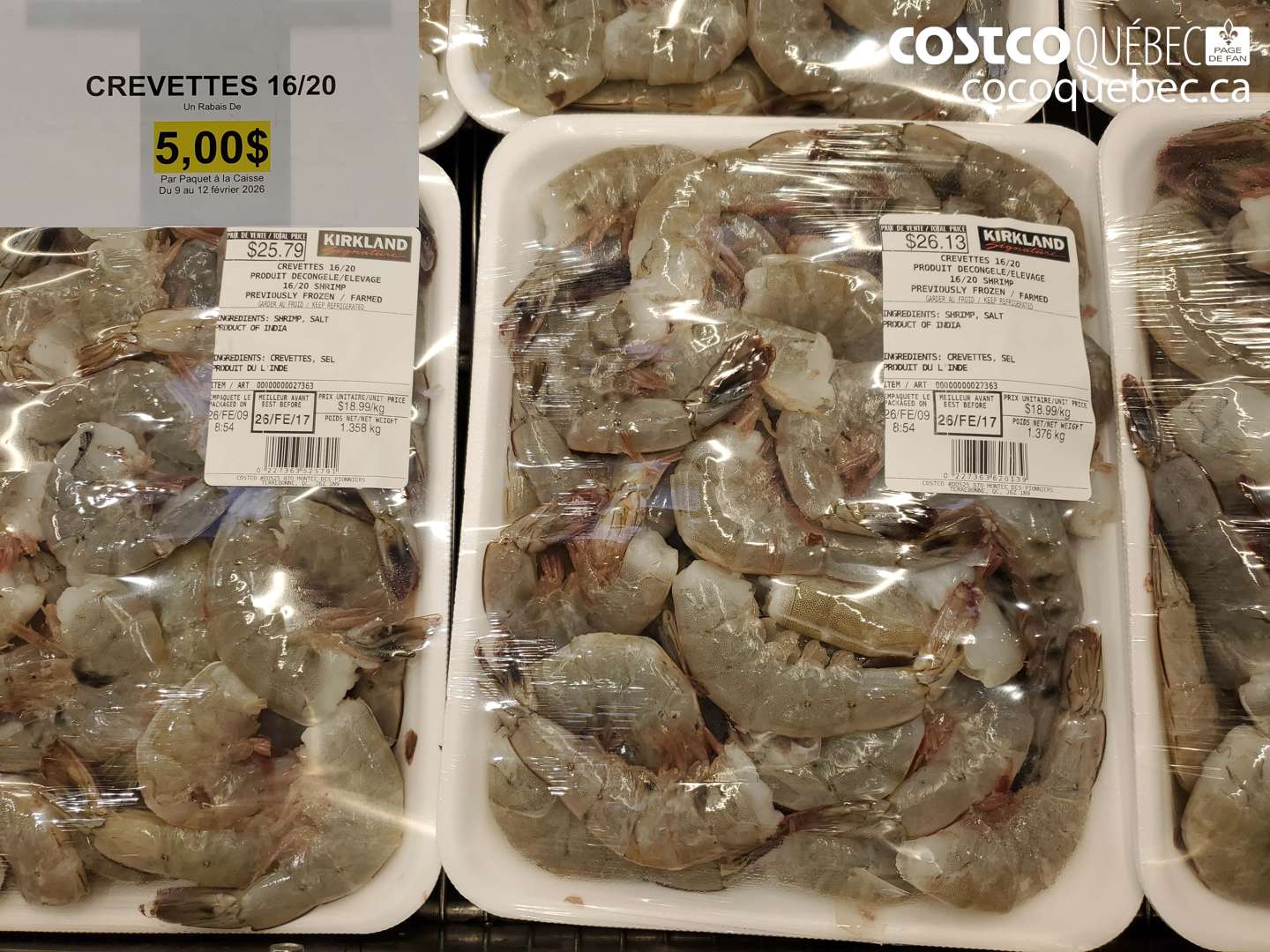 0000 CREVETTES 16/20 ($5.00 INSTANT SAVINGS)