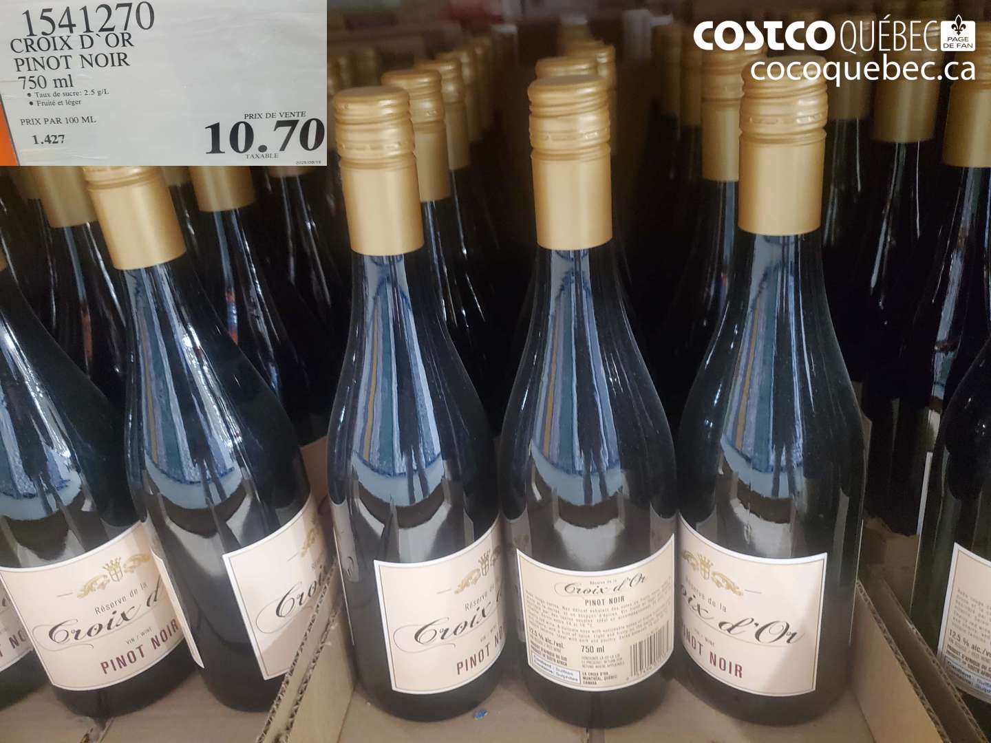 1541270 CROIX D'OR PINOT NOIR $10.70