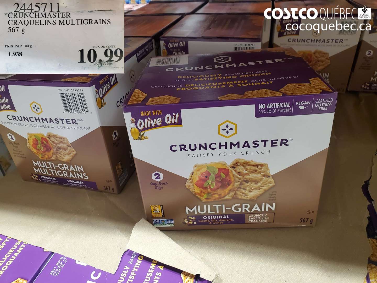 2445711 CRUNCHMASTER CRAQUELINS MULTIGRAINS 567 g $10.99