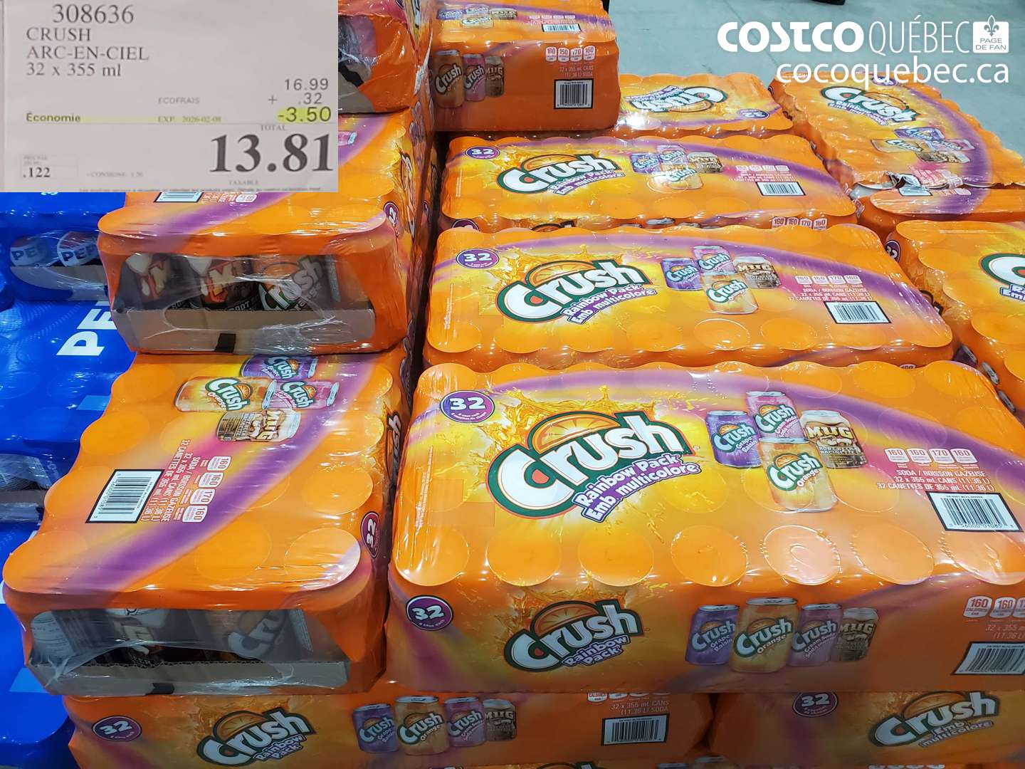 308636 CRUSH ARC-EN-CIEL 32 x 355 ml ($3.50 INSTANT SAVINGS EXPIRES ON 2026-02-05) $13.81