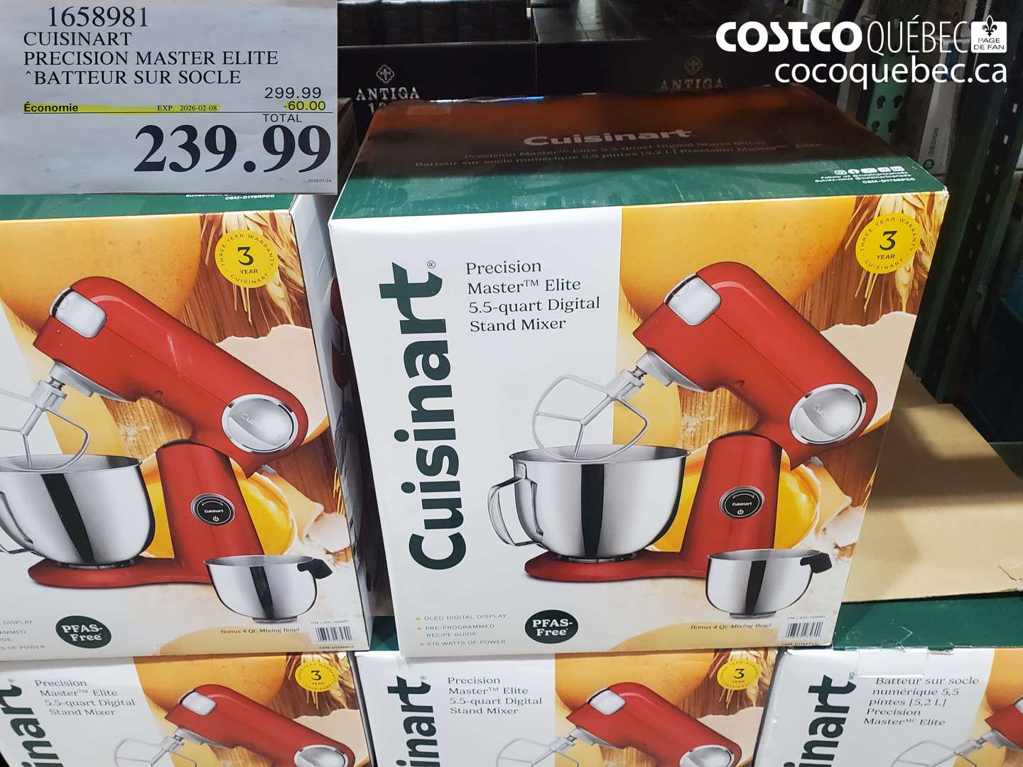 1658981 CUISINART PRECISION MASTER ELITE BATTEUR SUR SOCLE ($60.00 INSTANT SAVINGS EXPIRES ON 2026-02-08) $239.99