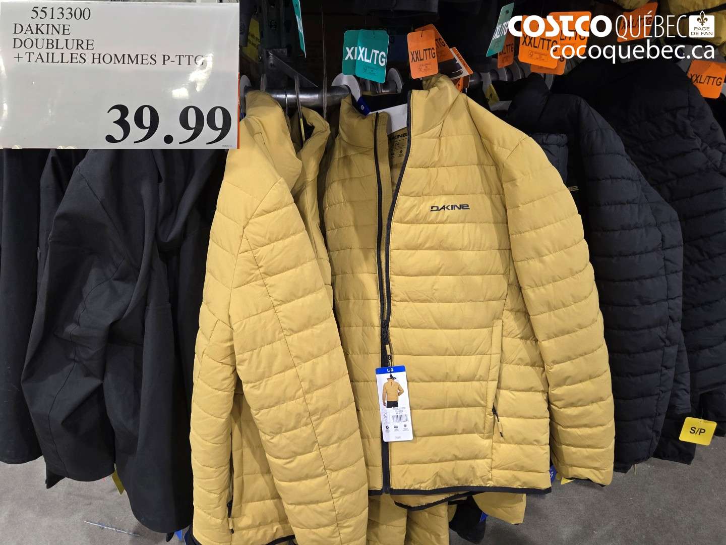 5513300 DAKINE DOUBLURE +TAILLES HOMMES P-TTC $39.99