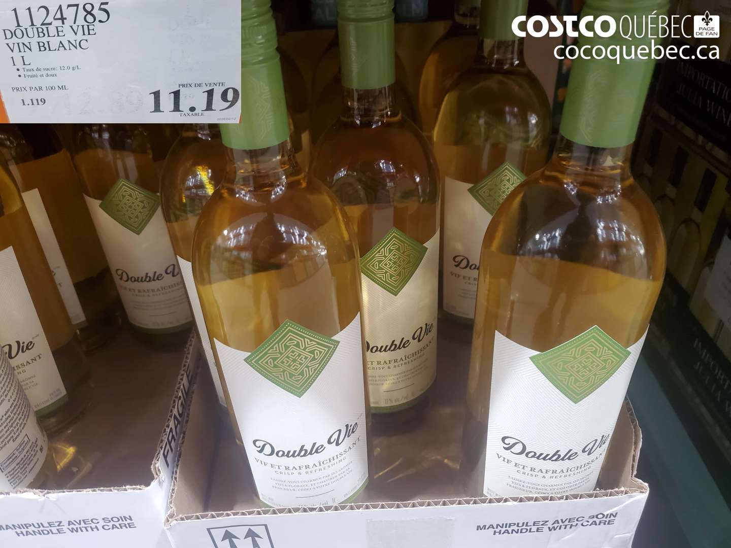 1124785 DOUBLE VIE VIN BLANC 1 L $11.19