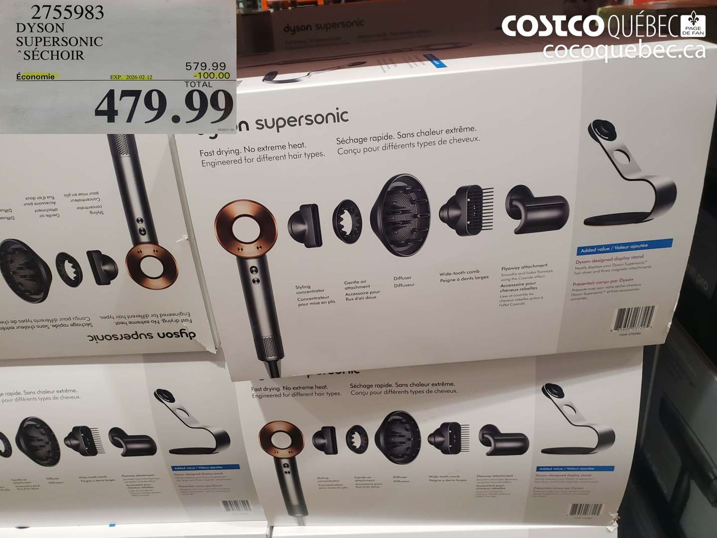 2755983 DYSON SUPersonic Hair Dryer ($100.00 INSTANT SAVINGS EXPIRES ON 2026-02-12) $479.99