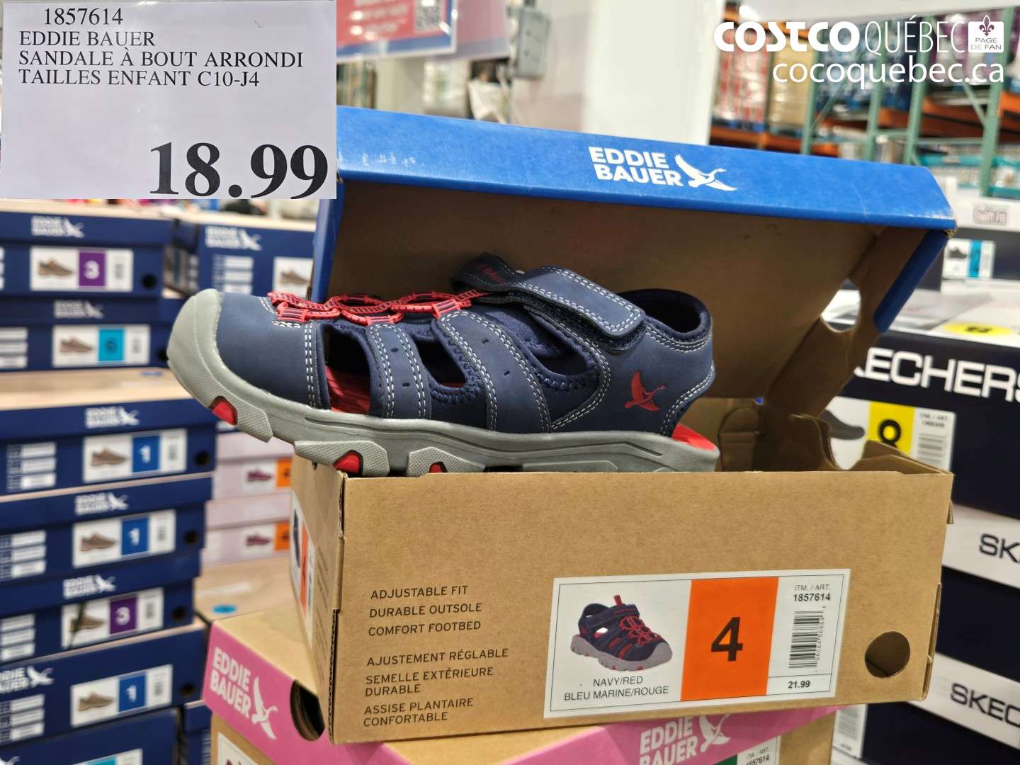1857614 EDDIE BAUER SANDALE A BOUT ARRONDI TAILLES ENFANT C10-J4 $18.99