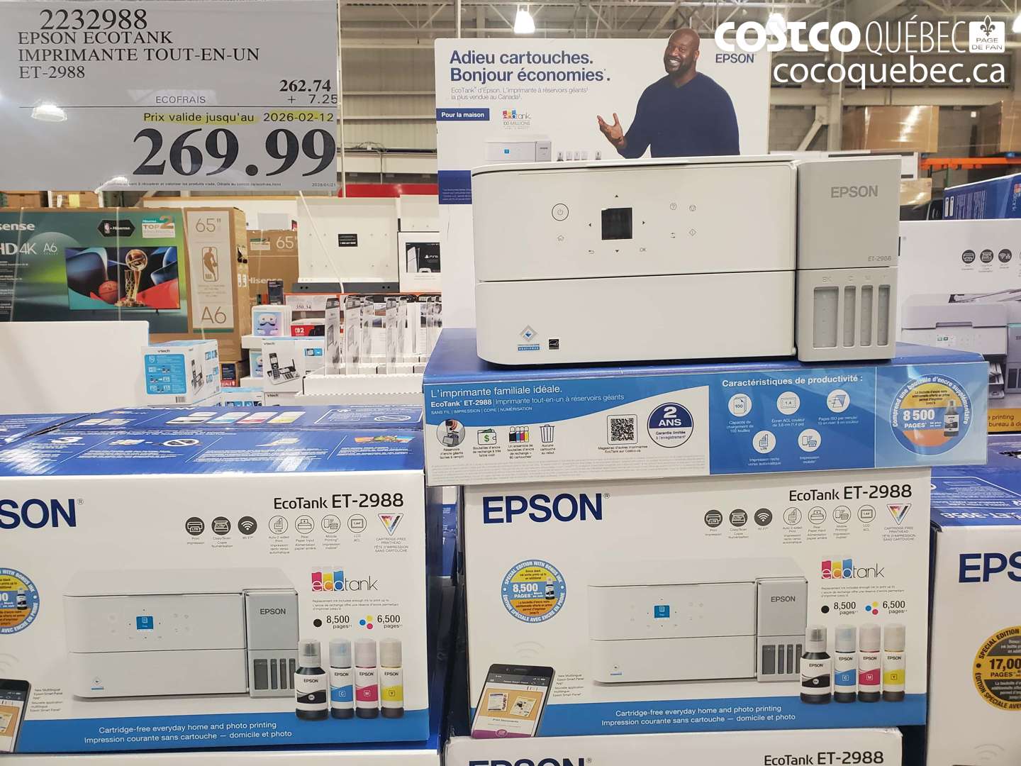 2232988 EPSON ECOTANK IMPRIMANTE TOUT-EN-UN ET-2988 (EXPIRES ON 2026-02-12) $269.99