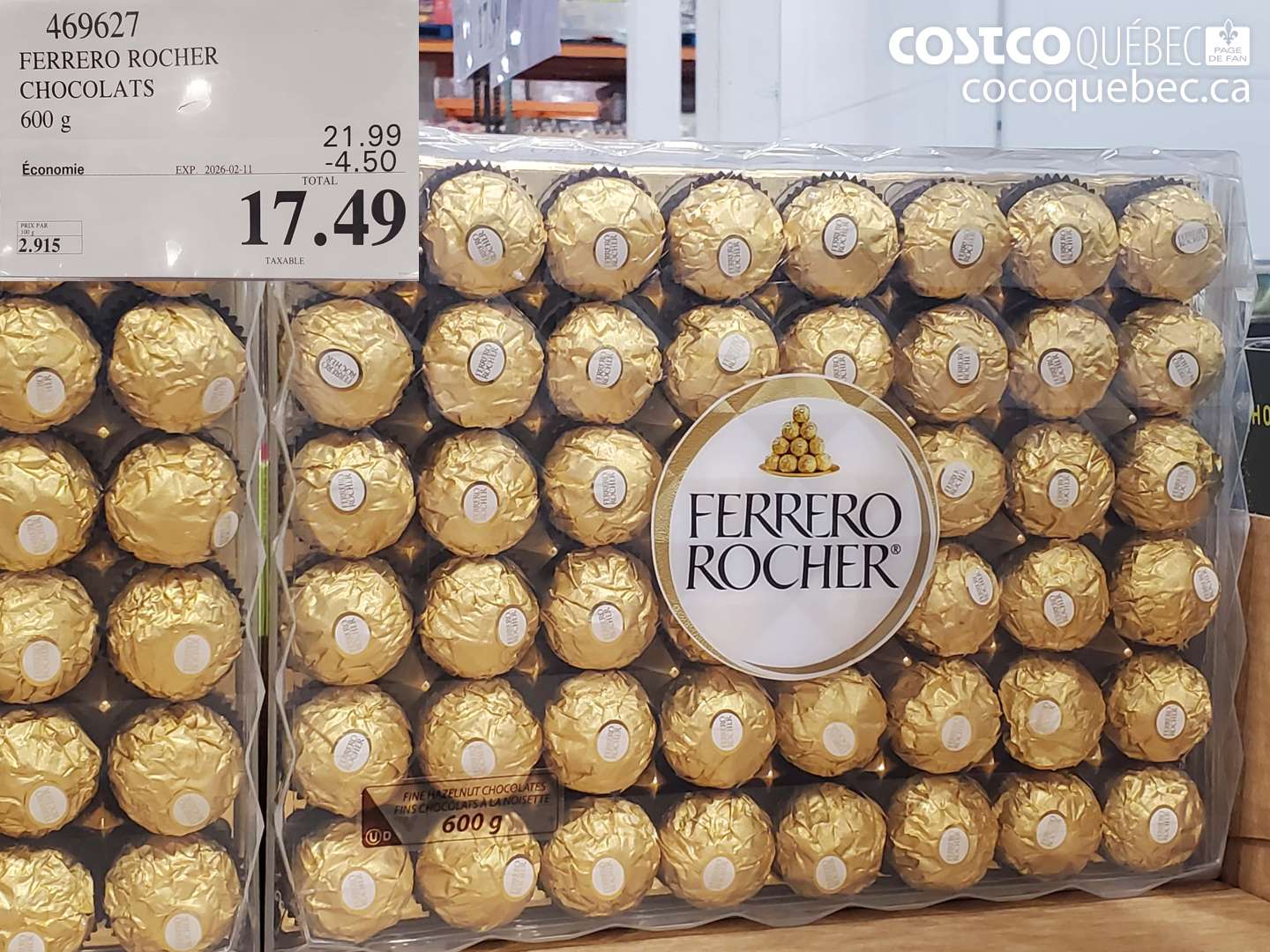 469627 FERRERO ROCHER CHOCOLATS ($4.50 INSTANT SAVINGS EXPIRES ON 2026-02-11) $17.49