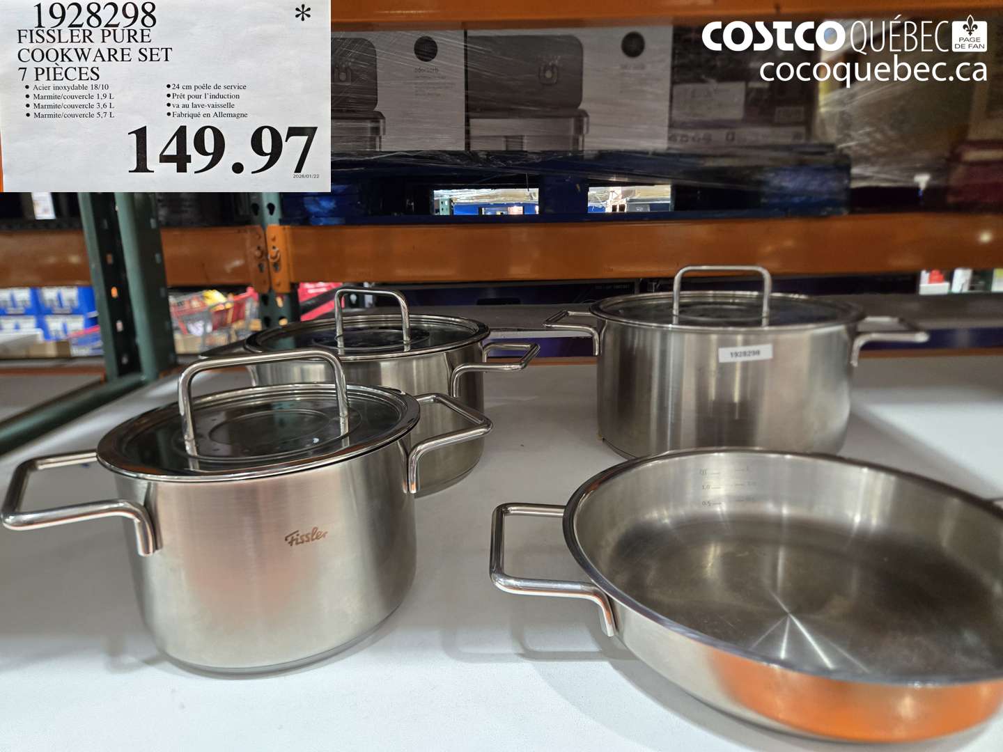 1928298 FISSLER PURE COOKWARE SET 7 PIECES $149.97