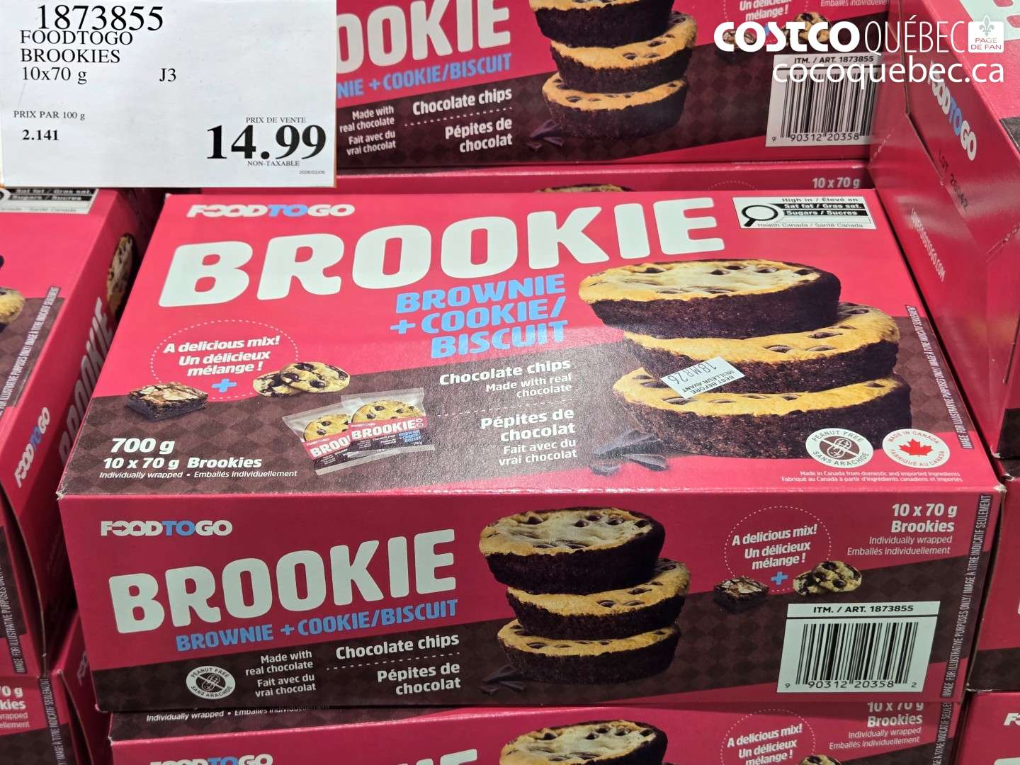1873855 FOODTOGO BROOKIES 10X70 G $14.99