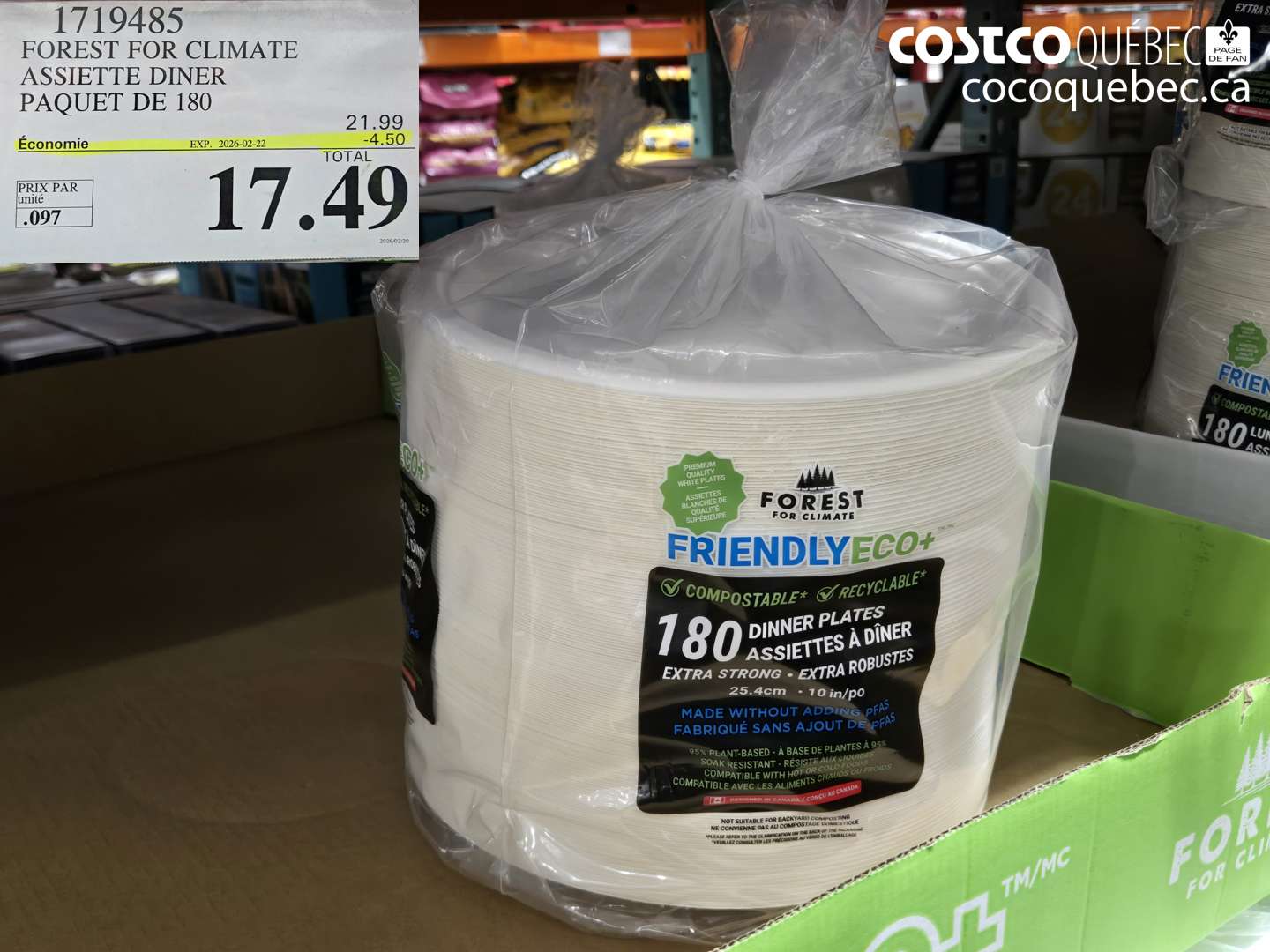 1719485 FOREST FOR CLIMATE ASSIETTE DINER PAQUET DE 180 ($4.50 INSTANT SAVINGS EXPIRES ON 2026-02-22) $17.49