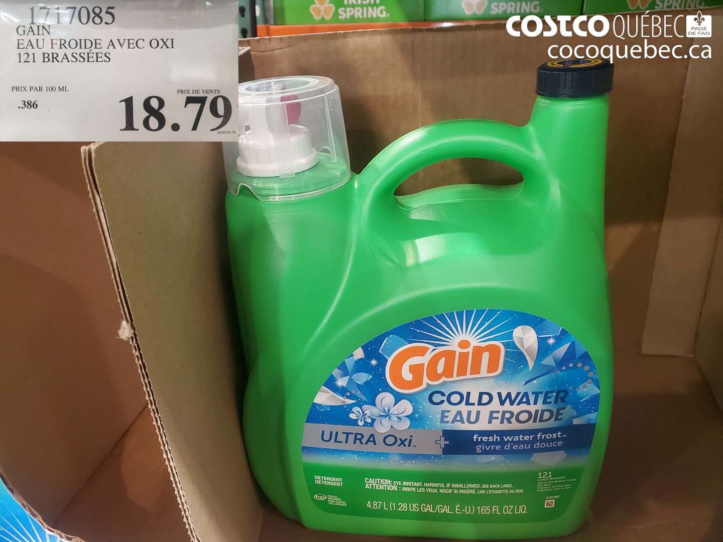 1717085 GAIN EAU FROIDE AVEC OXI 121 BRASSES $18.79