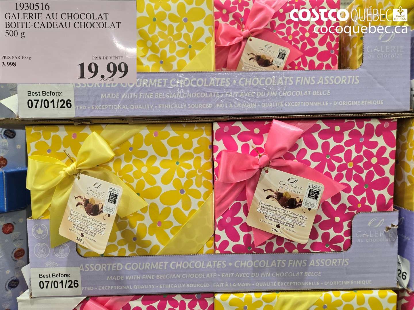 1930516 GALERIE AU CHOCOLAT BOITE-CADEAU CHOCOLAT $19.99