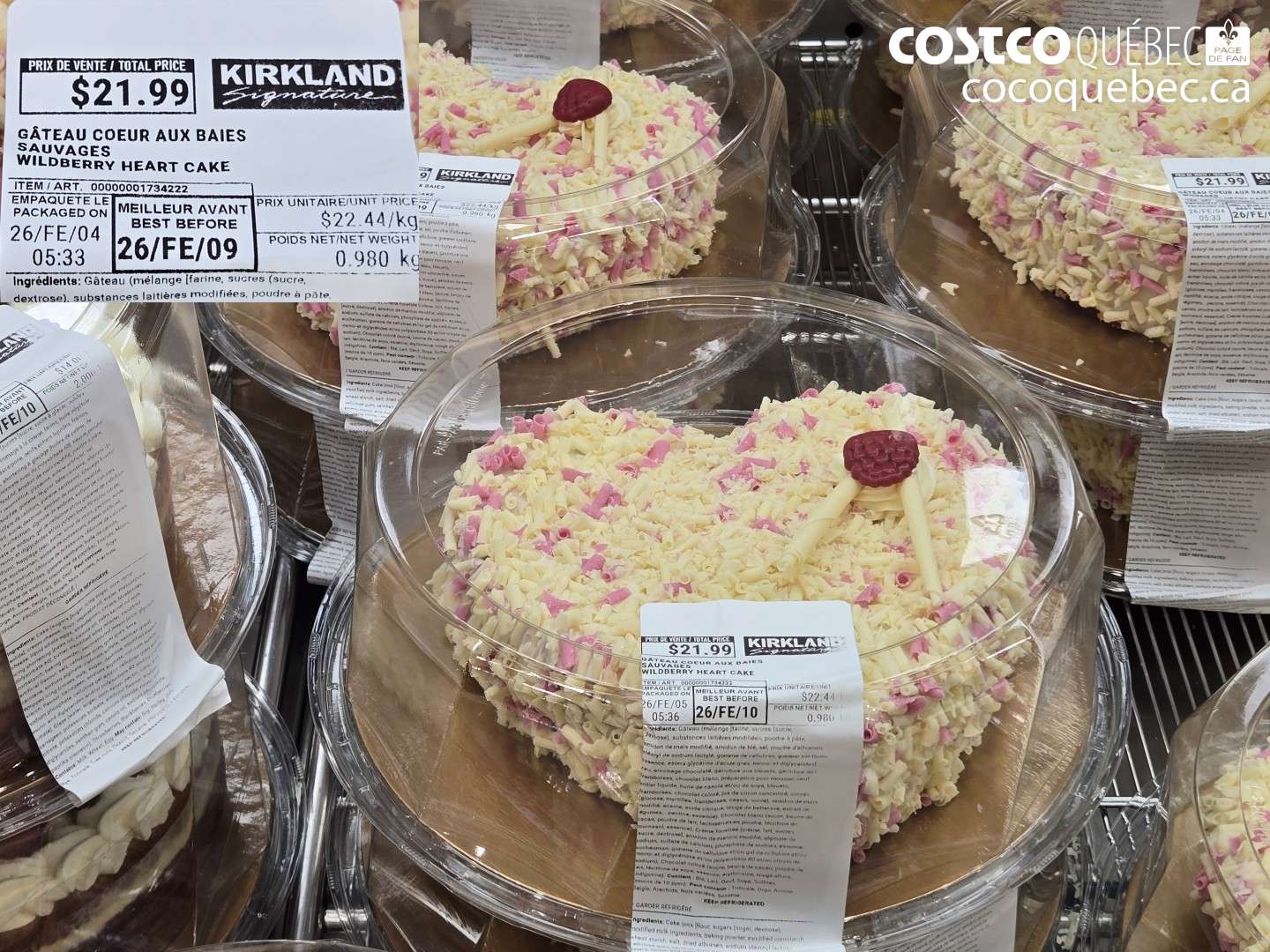 1734222 GÂTEAU COEUR AUX BAIES SAUVAGES / WILDBERRY HEART CAKE $21.99