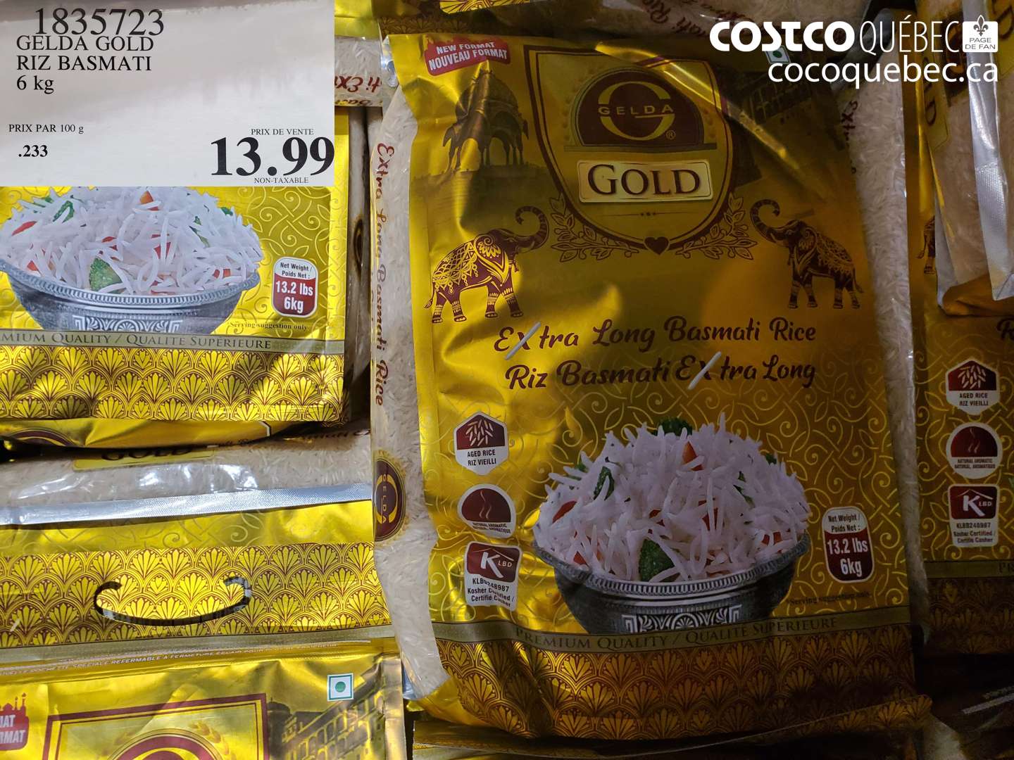1835723 GELDA GOLD RIZ BASMATI 6 kg $13.99