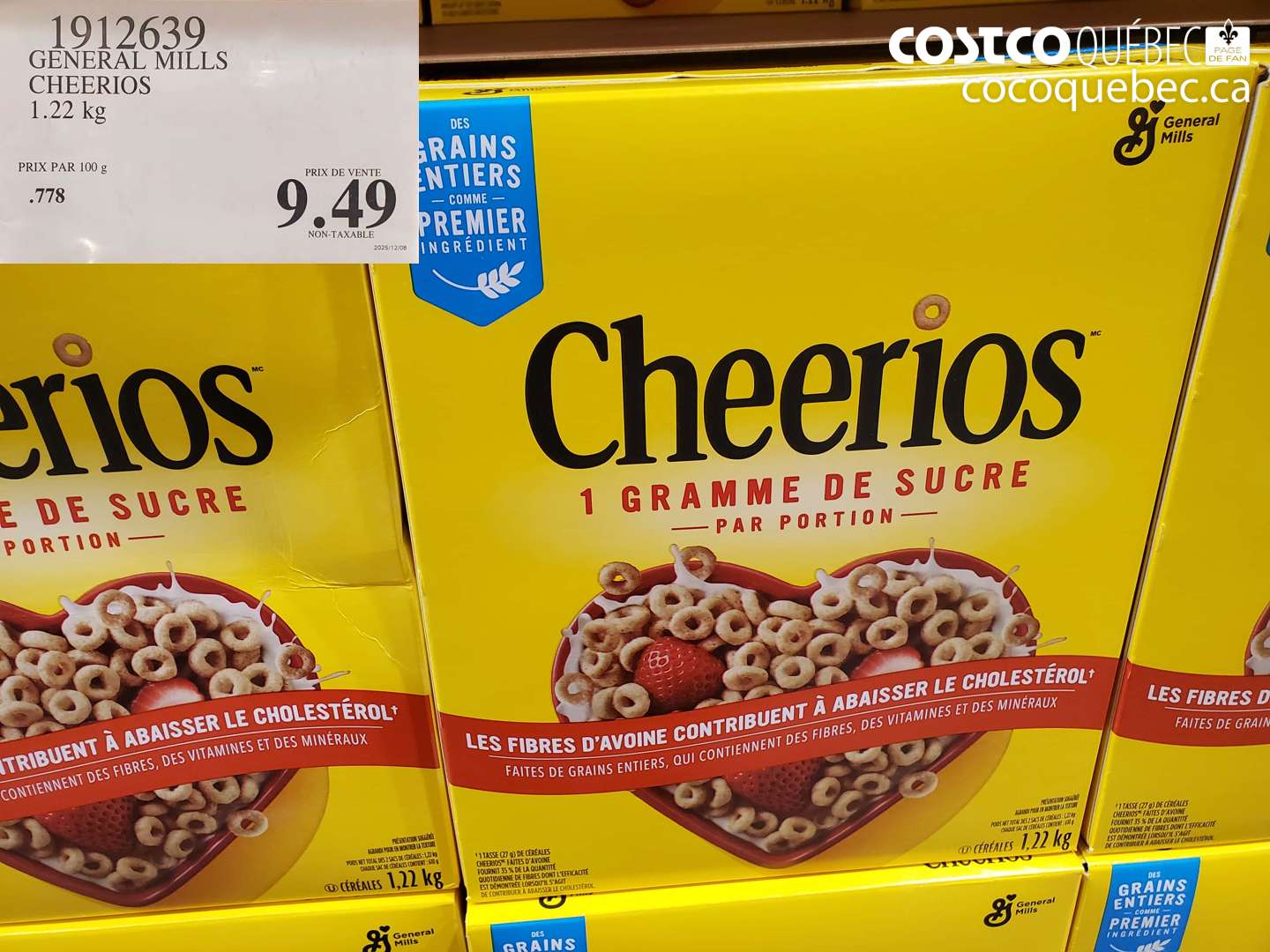 1912639 GENERAL MILLS CHEERIOS 1.22 kg $9.49