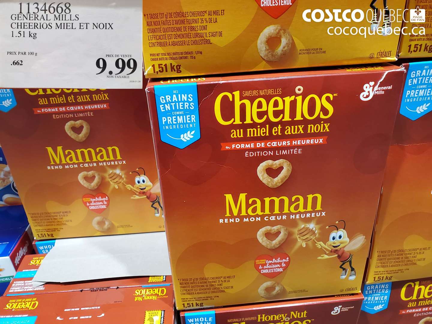 113468 GENERAL MILLS CHEERIOS MIEL ET NOIX 1.51 kg $9.99