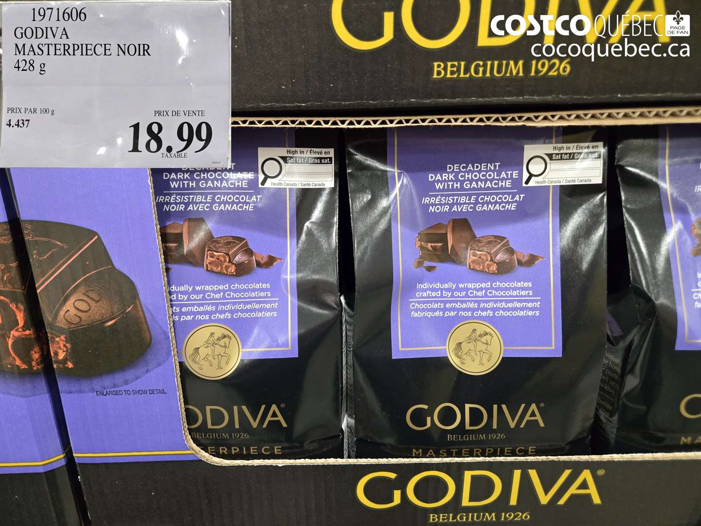 1971606 GODIVA MASTERPIECE NOIR 428 g $18.99