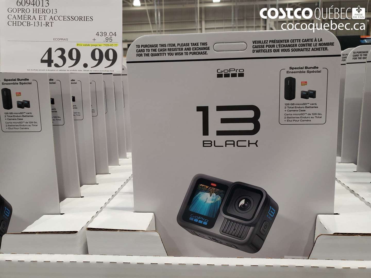 6094013 GOPRO HERO13 CAMERA AND ACCESSORIES CHDCB-131-RT (EXPIRES ON 2026-02-22) $439.99