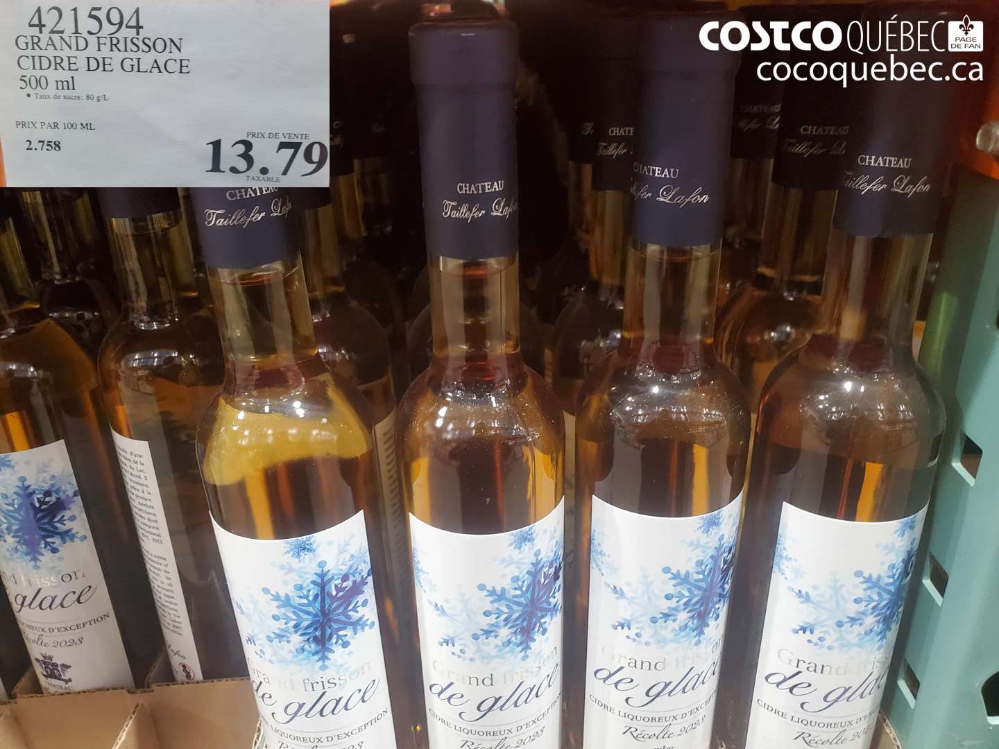 421594 GRAND FRISSON CIDRE DE GLACE 500 ml $13.79