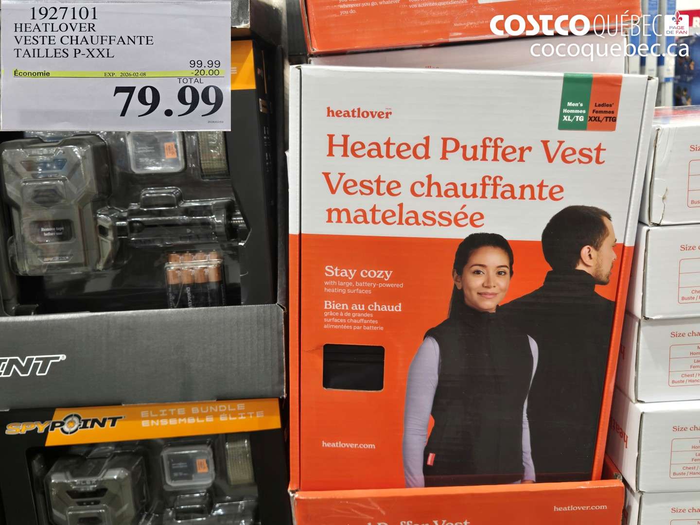 1927101 HEATLOVER VESTE CHAUFFANTE TAILLES P-XXL ($20.00 INSTANT SAVINGS EXPIRES ON 2026-02-08) $79.99