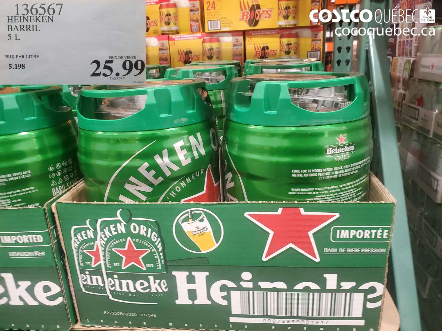 136567 HEINEKEN BARRIL 5 L $25.99