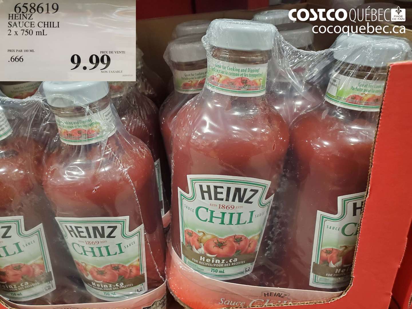 658619 HEINZ SAUCE CHILI 2 x 750 mL $9.99