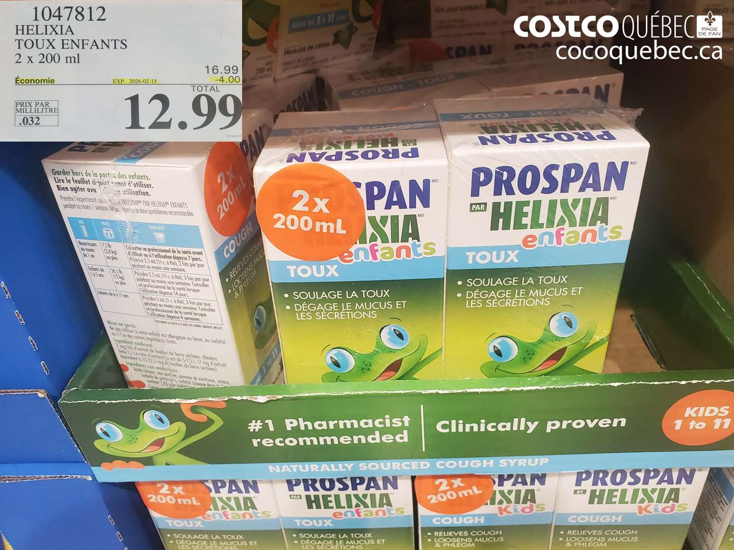 1047812 HELIXIA TOUX ENFANTS 2 x 200 ml ($4.00 INSTANT SAVINGS EXPIRES ON 2026-02-15) $12.99
