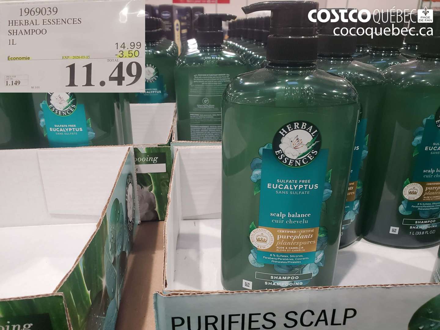 1969039 HERBAL ESSENCES SHAMPOO 1L ($3.50 INSTANT SAVINGS EXPIRES ON 2026-03-15) $11.49