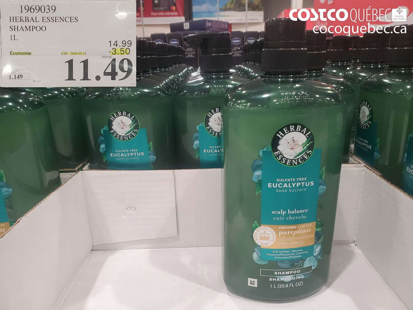 1969039 HERBAL ESSENCES SHAMPOO 1L ($3.50 INSTANT SAVINGS EXPIRES ON 2026-03-15) $11.49