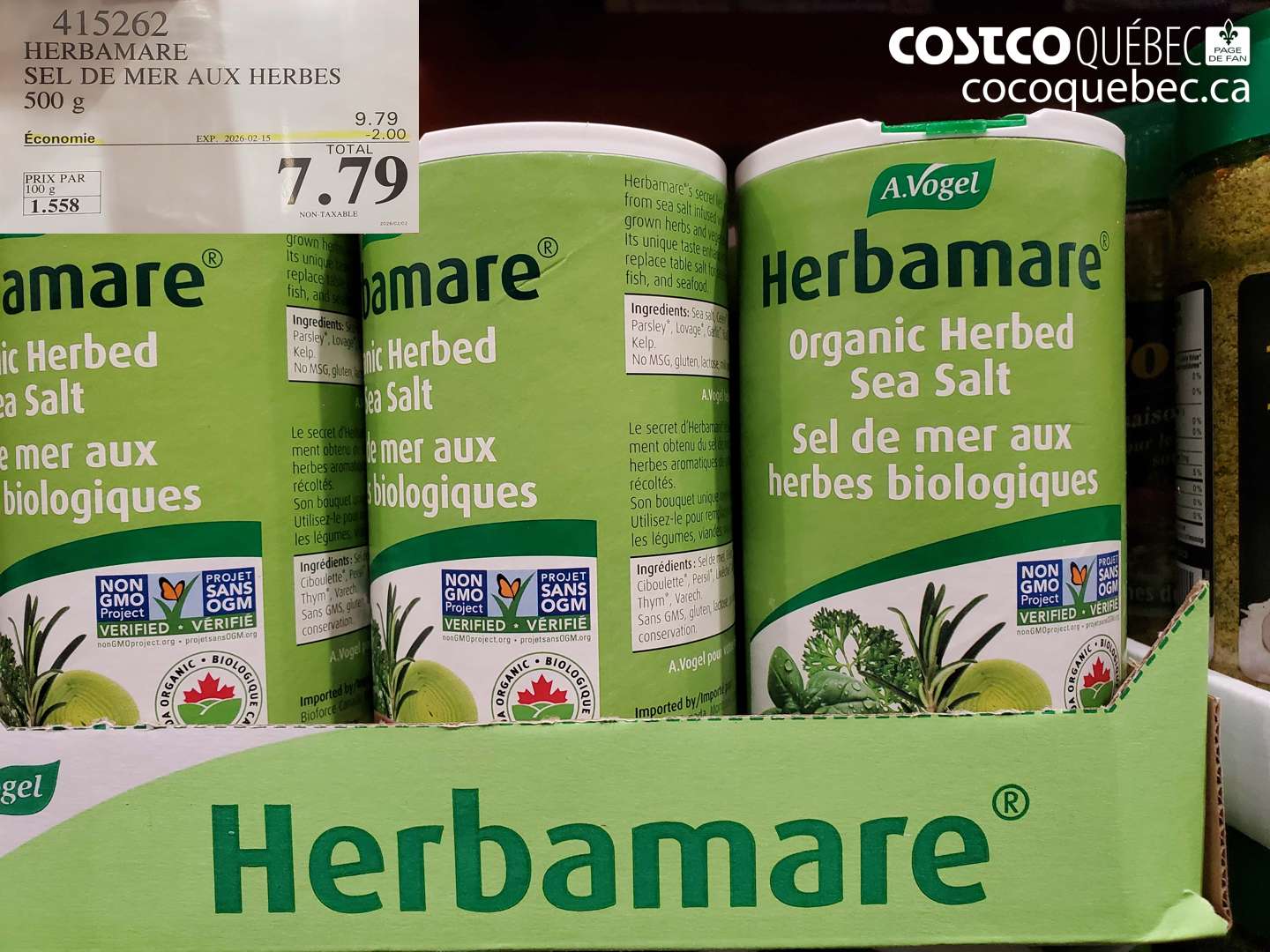415262 HERBAMARE SEL DE MER AUX HERBES 500 g ($2.00 INSTANT SAVINGS EXPIRES ON 2026-02-15) $7.79