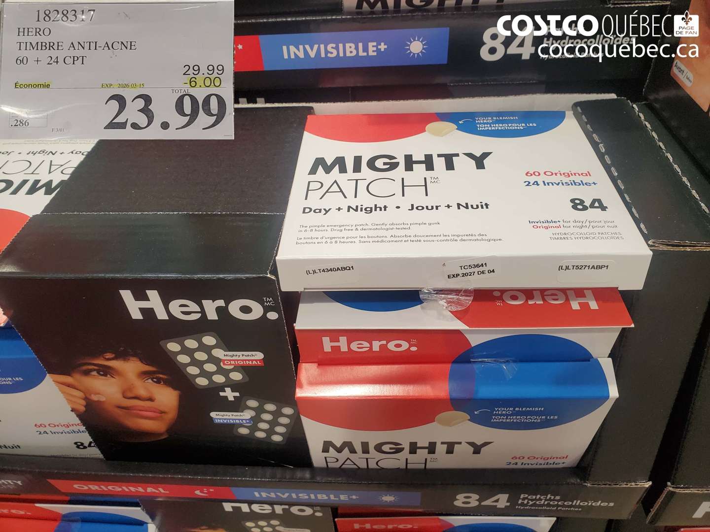 1828317 HERO TIMBRE ANTI-ACNE 60 + 24 CPT ($6.00 INSTANT SAVINGS EXPIRES ON 2026-03-15) $23.99