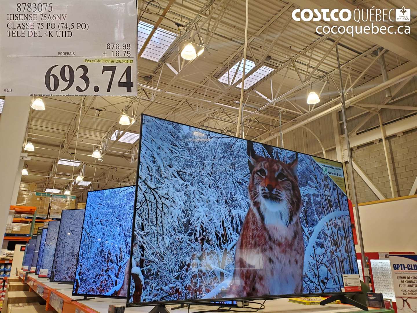 8783075 HISENSE 75A6NV CLASSE 75 PO (74,5 PO) TELE DEL 4K UHD (EXPIRES ON 2026-02-12) $693.74