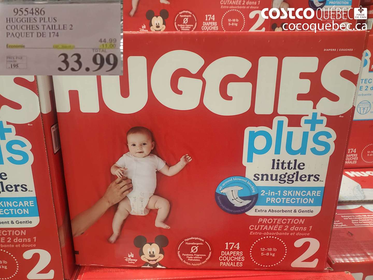 955486 HUGGIES PLUS COUCHES TAILLE 2 PAQUET DE 174 ($11.00 INSTANT SAVINGS EXPIRES ON 2026-03-15) $33.99