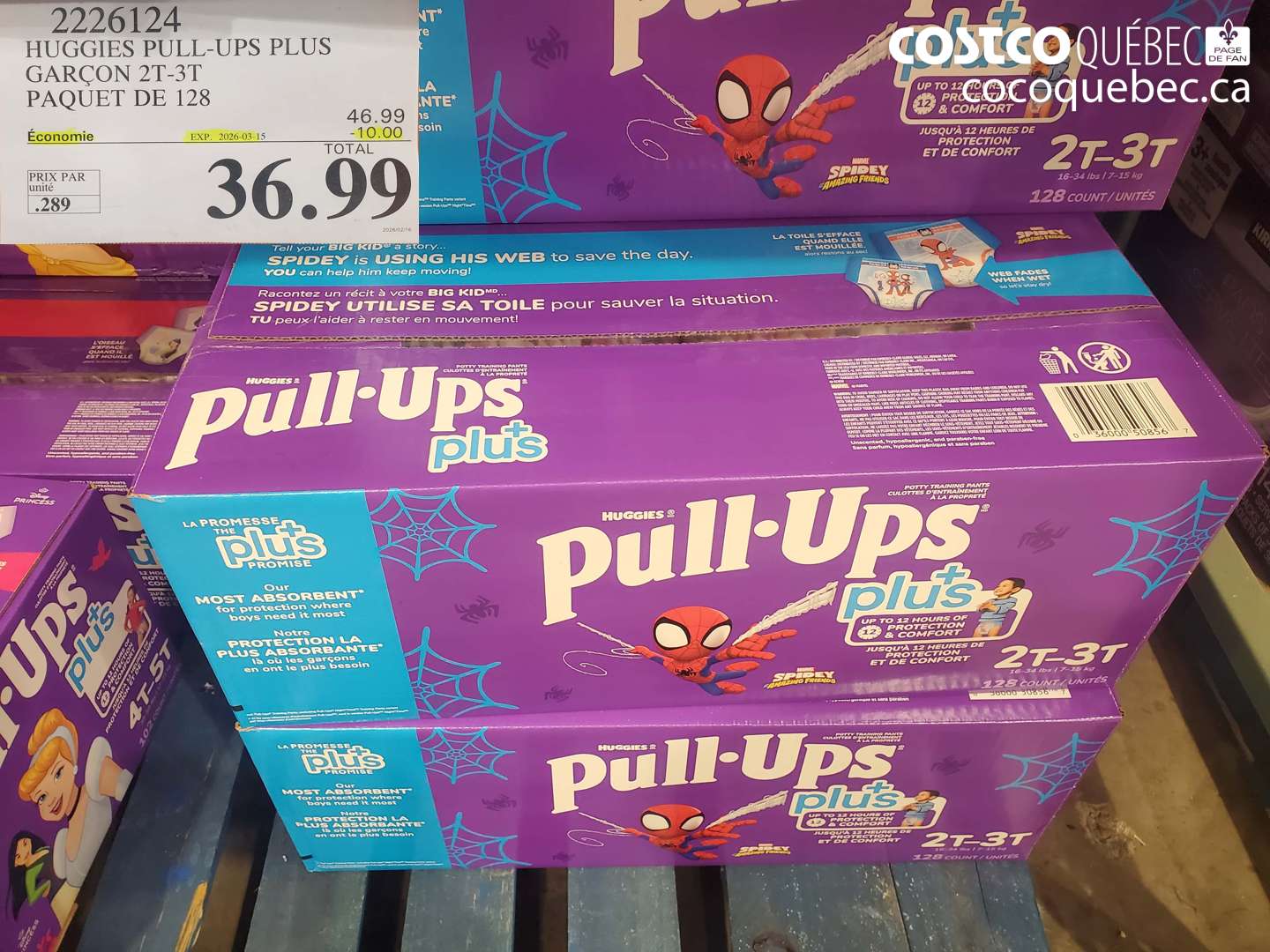 2226124 HUGGIES PULL-UPS PLUS GARÇON 2T-3T PAQUET DE 128 ($10.00 INSTANT SAVINGS EXPIRES ON 2026-03-15) $36.99