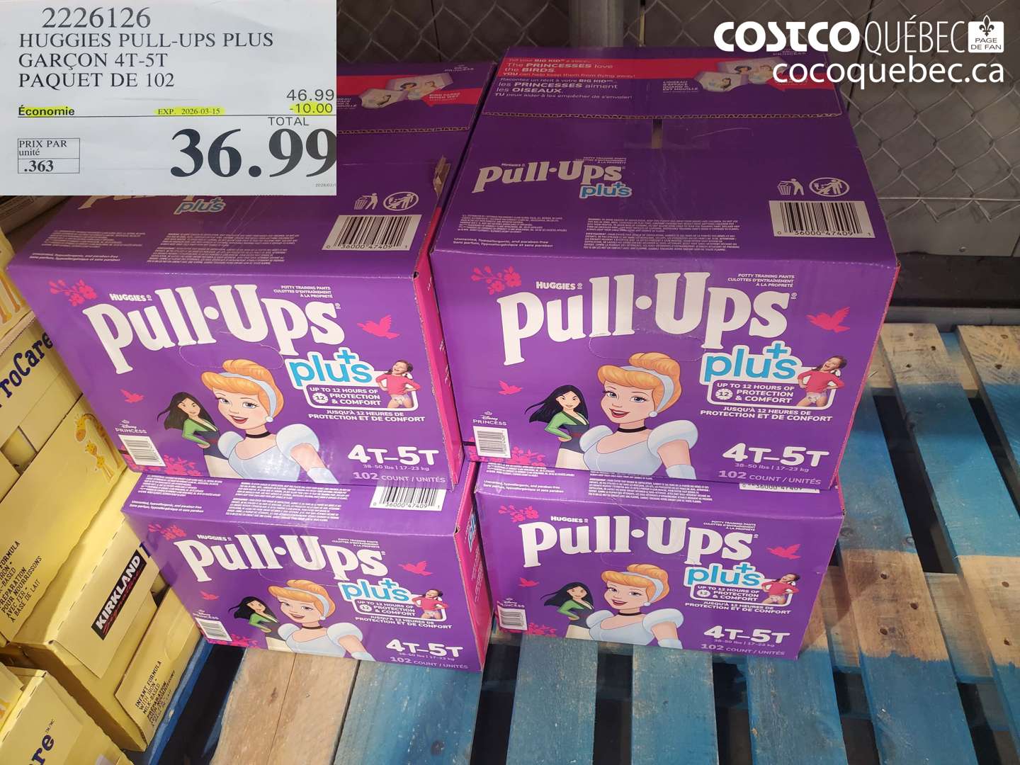 2226126 HUGGIES PULL-UPS PLUS GARÇON 4T-5T PAQUET DE 102 ($10.00 INSTANT SAVINGS EXPIRES ON 2026-03-15) $36.99
