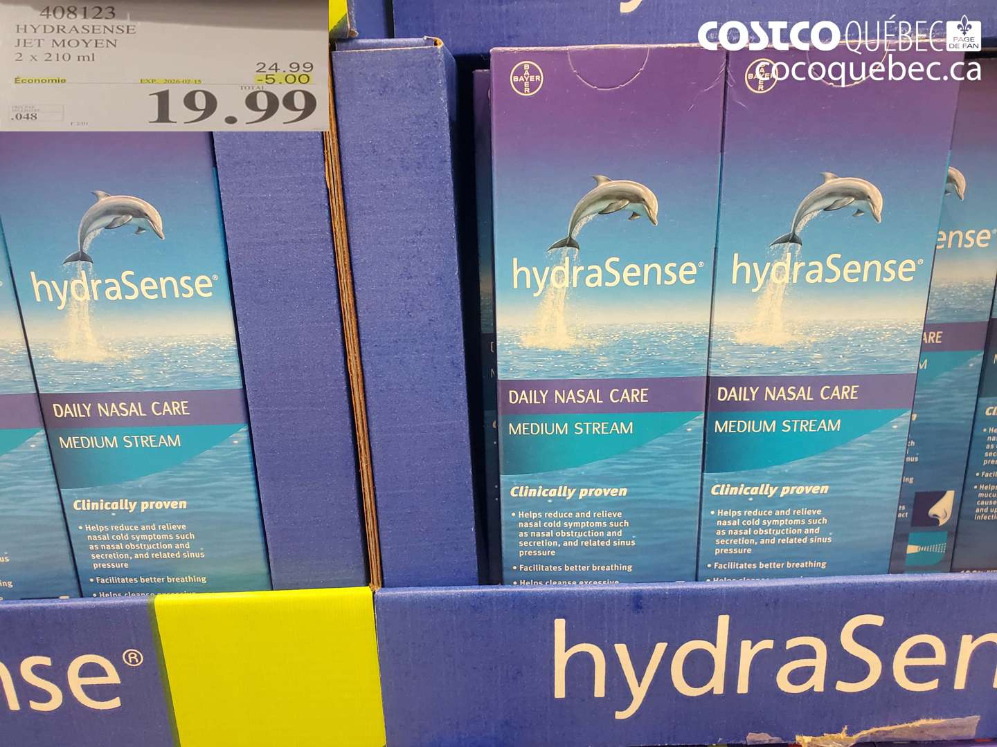 408123 HYDRASENSE JET MOYEN 2 x 210 ml ($5.00 INSTANT SAVINGS EXPIRES ON 2026-02-15) $19.99