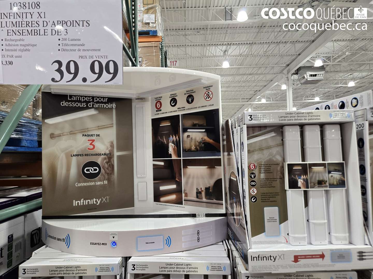1038108 INFINITY X1 LUMIÈRES D'APPOINTS ENSEMBLE DE 3 $39.99