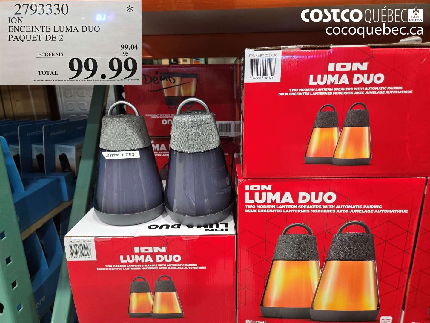 2793330 ION ENCEINTE LUMA DUO PAQUET DE 2 $99.99