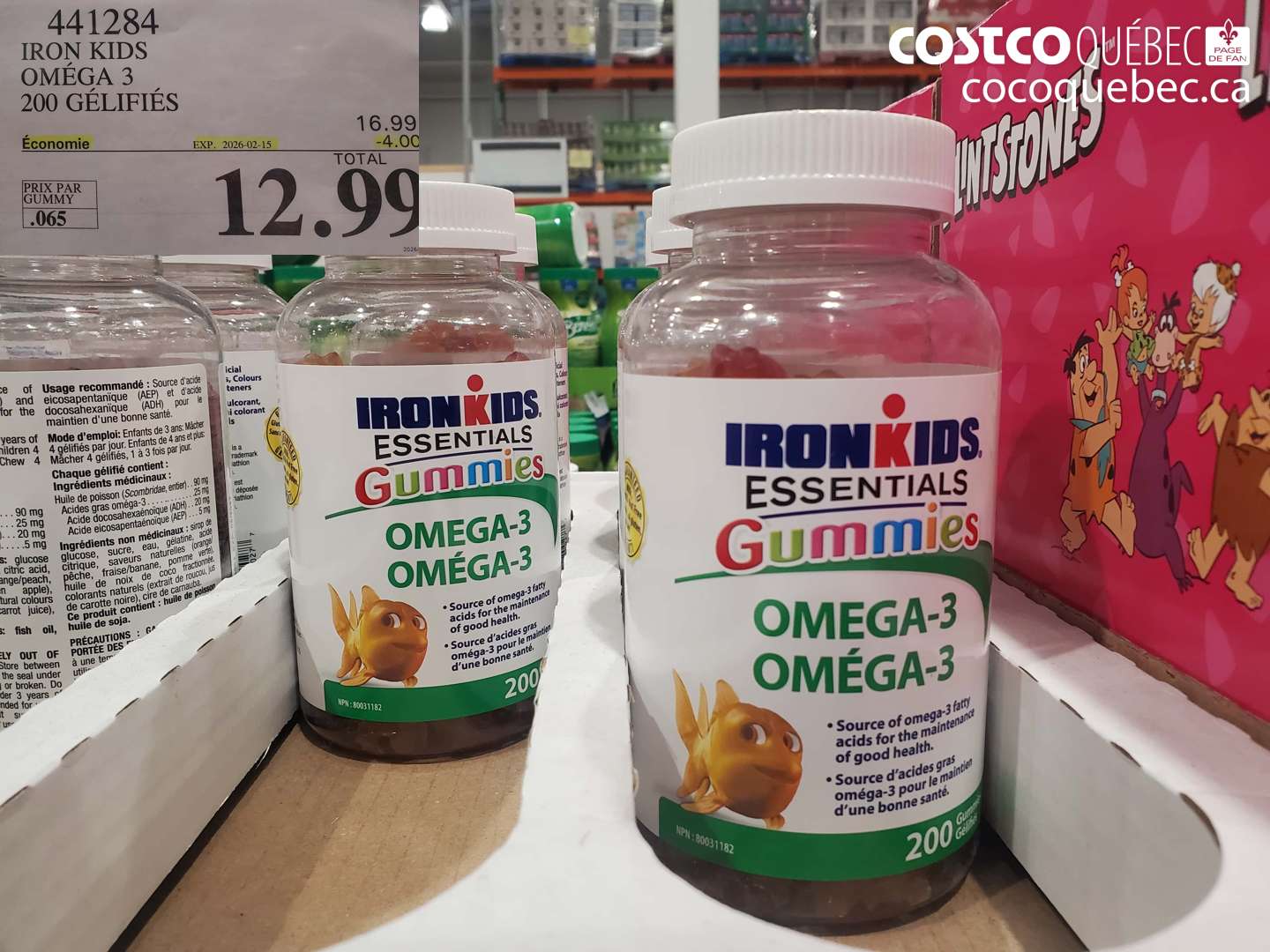 441284 IRON KIDS OMEGA 3 200 GELIFIÉS ($4.00 INSTANT SAVINGS EXPIRES ON 2026-02-15) $12.99