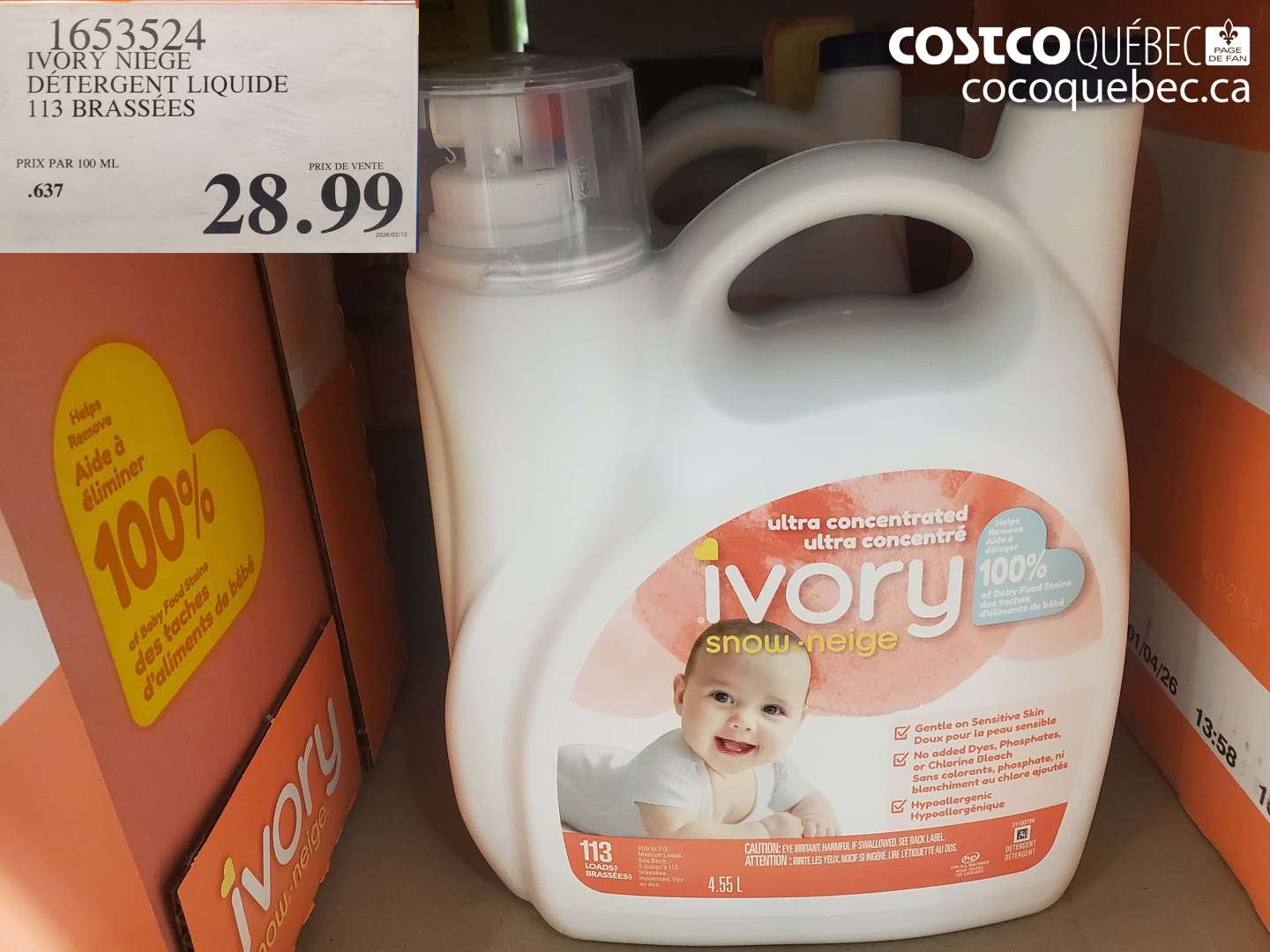 16535324 IVORY NIEGE DÉTERGENT LIQUIDE 113 BRASSÉES $28.99