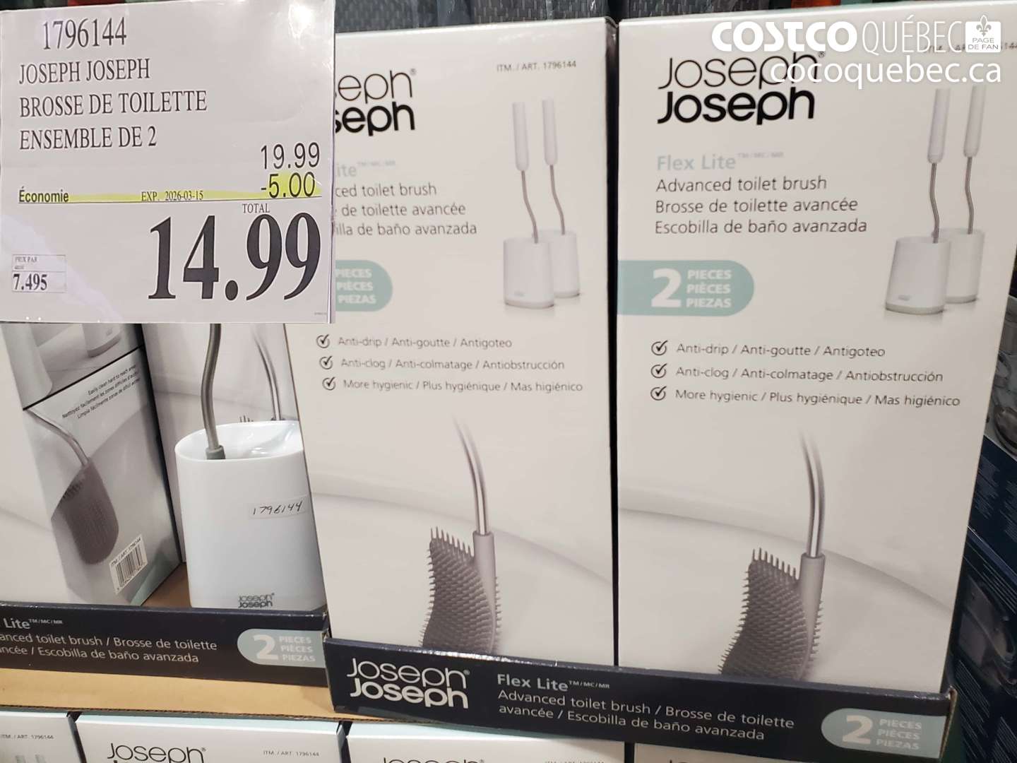 1796144 JOSEPH JOSEPH BROSSE DE TOILETTE ENSEMBLE DE 2 ($5.00 INSTANT SAVINGS EXPIRES ON 2026-03-15) $14.99