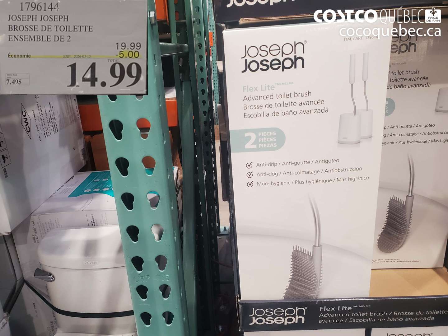 1796144 JOSEPH JOSEPH BROSSE DE TOILETTE ENSEMBLE DE 2 ($5.00 INSTANT SAVINGS EXPIRES ON 2026-03-15) $14.99