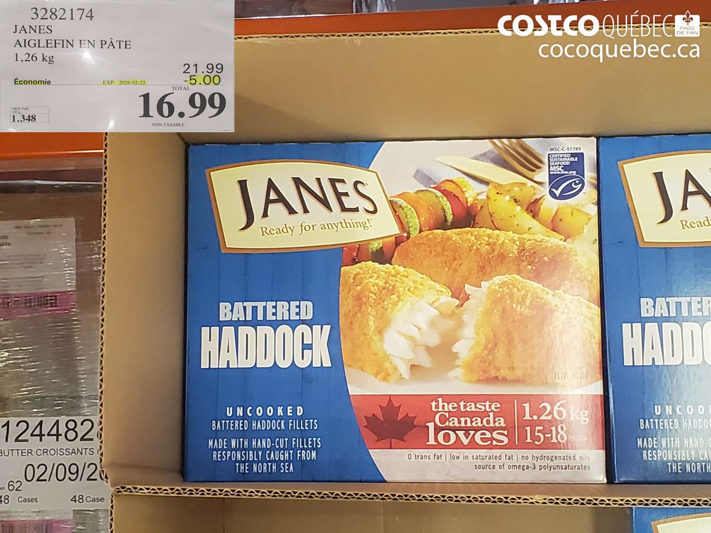 3282174 Janes Aiglefin en Pâte 1,26 kg ($5.00 INSTANT SAVINGS EXPIRES ON 2026-02-22) $16.99