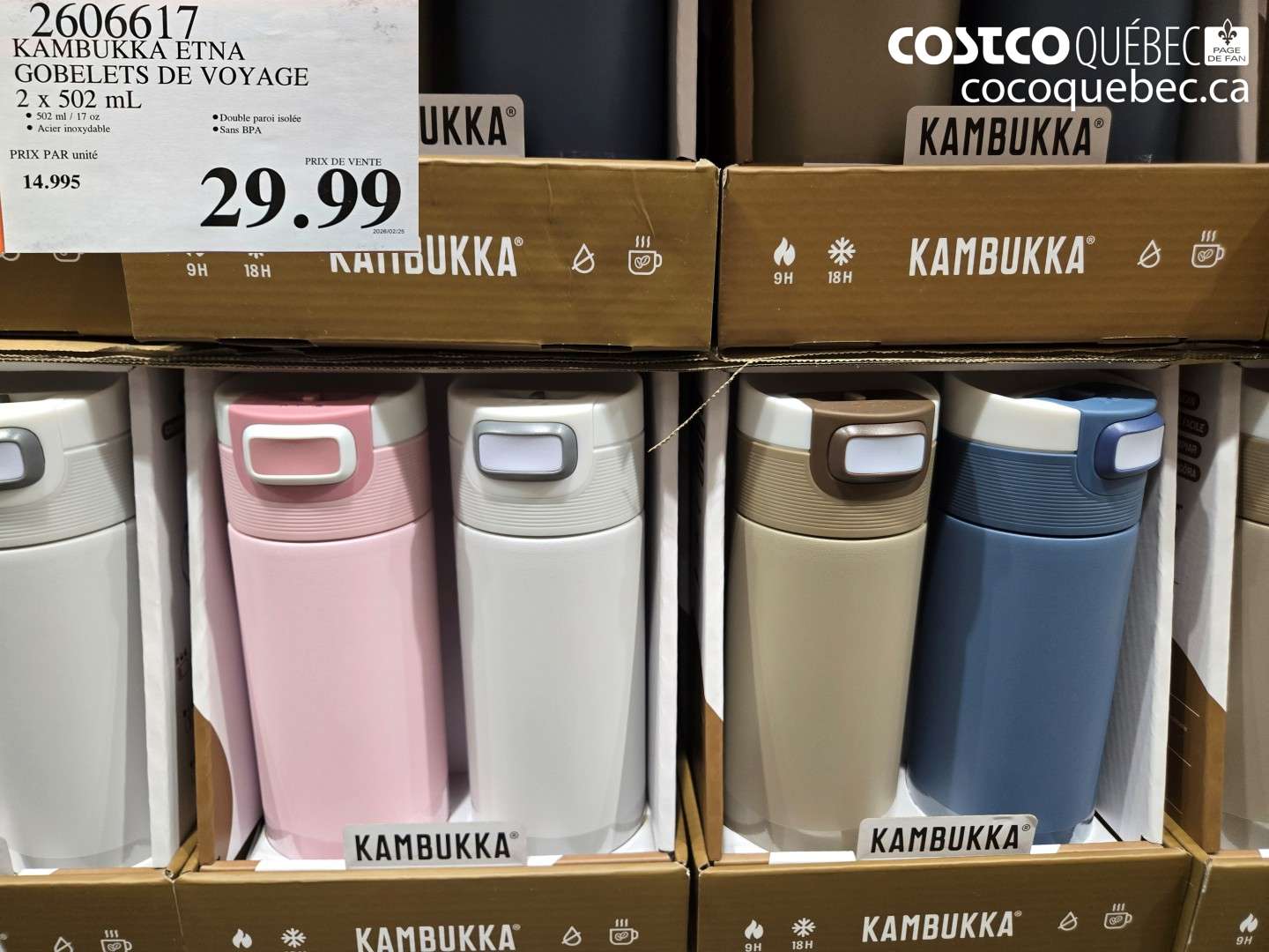 2606617 KAMBUKKA ETNA GOBELETS DE VOYAGE 2 X 502 ML $29.99