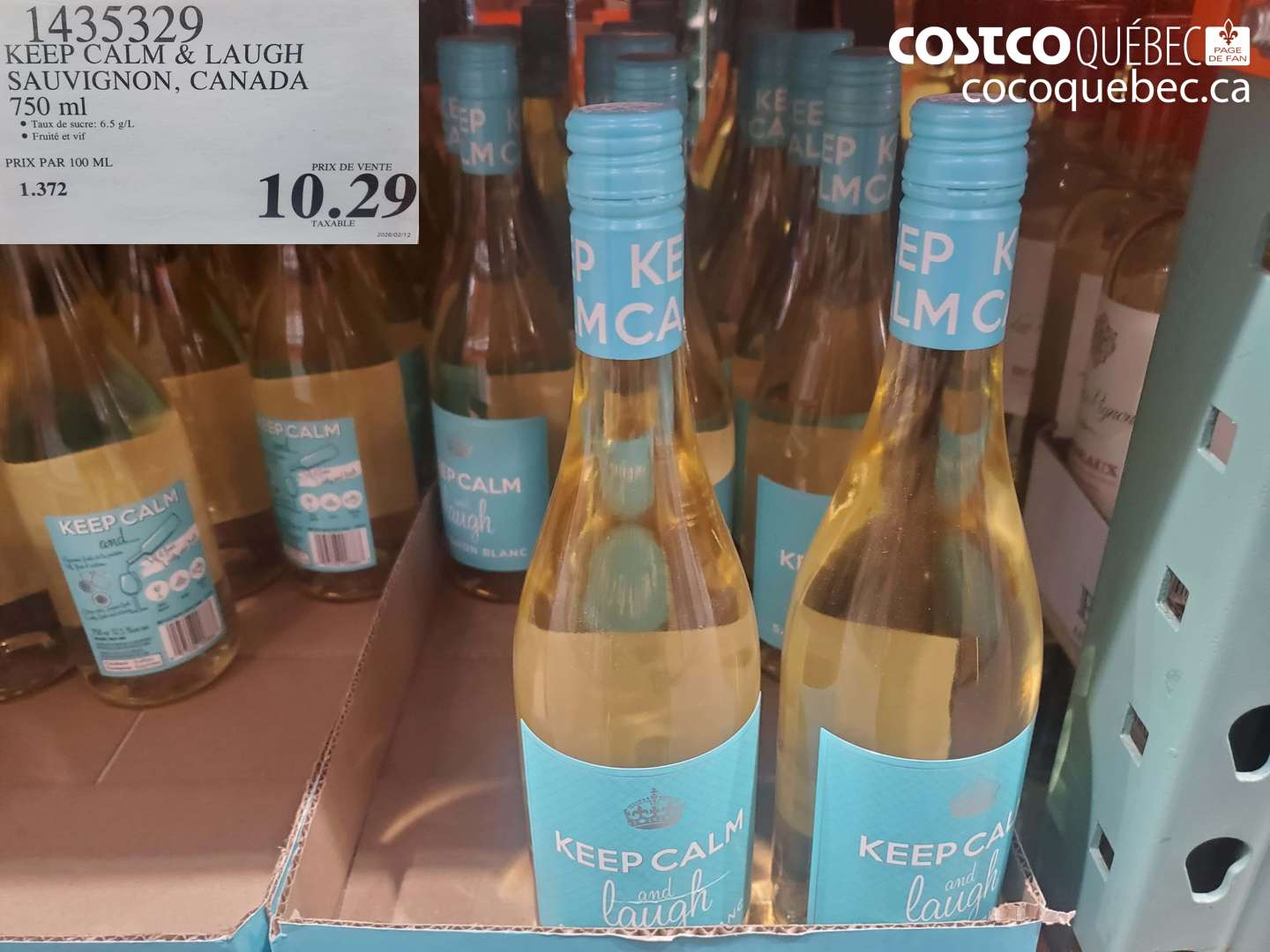 1435329 KEEP CALM & LAUGH SAUVIGNON, CANADA 750 ml $10.29