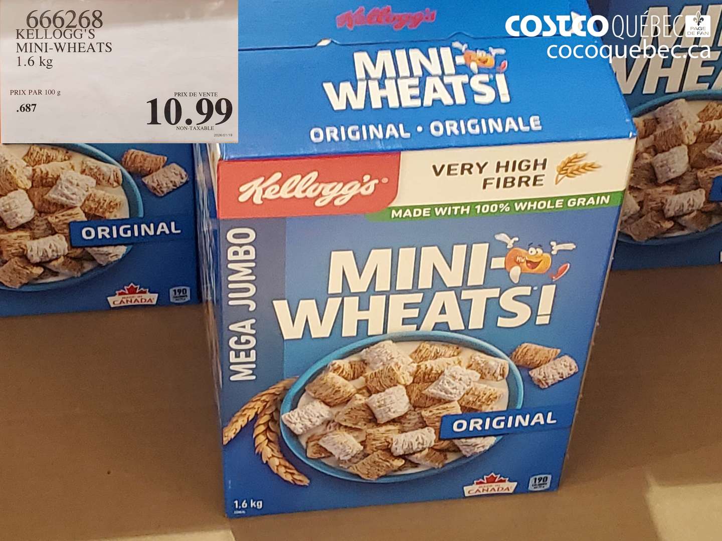 666268 KELLOGG'S MINI-WHEATS 1.6 kg $10.99