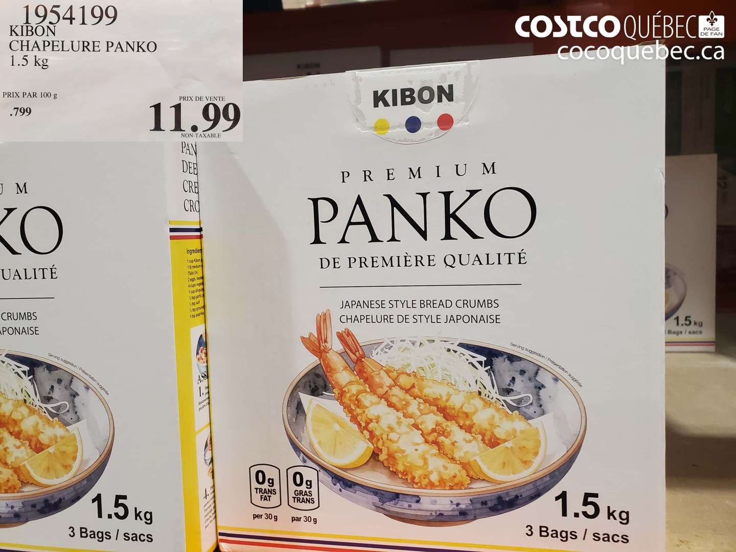 1954199 KIBON CHAPELURE PANKO 1.5 kg $11.99