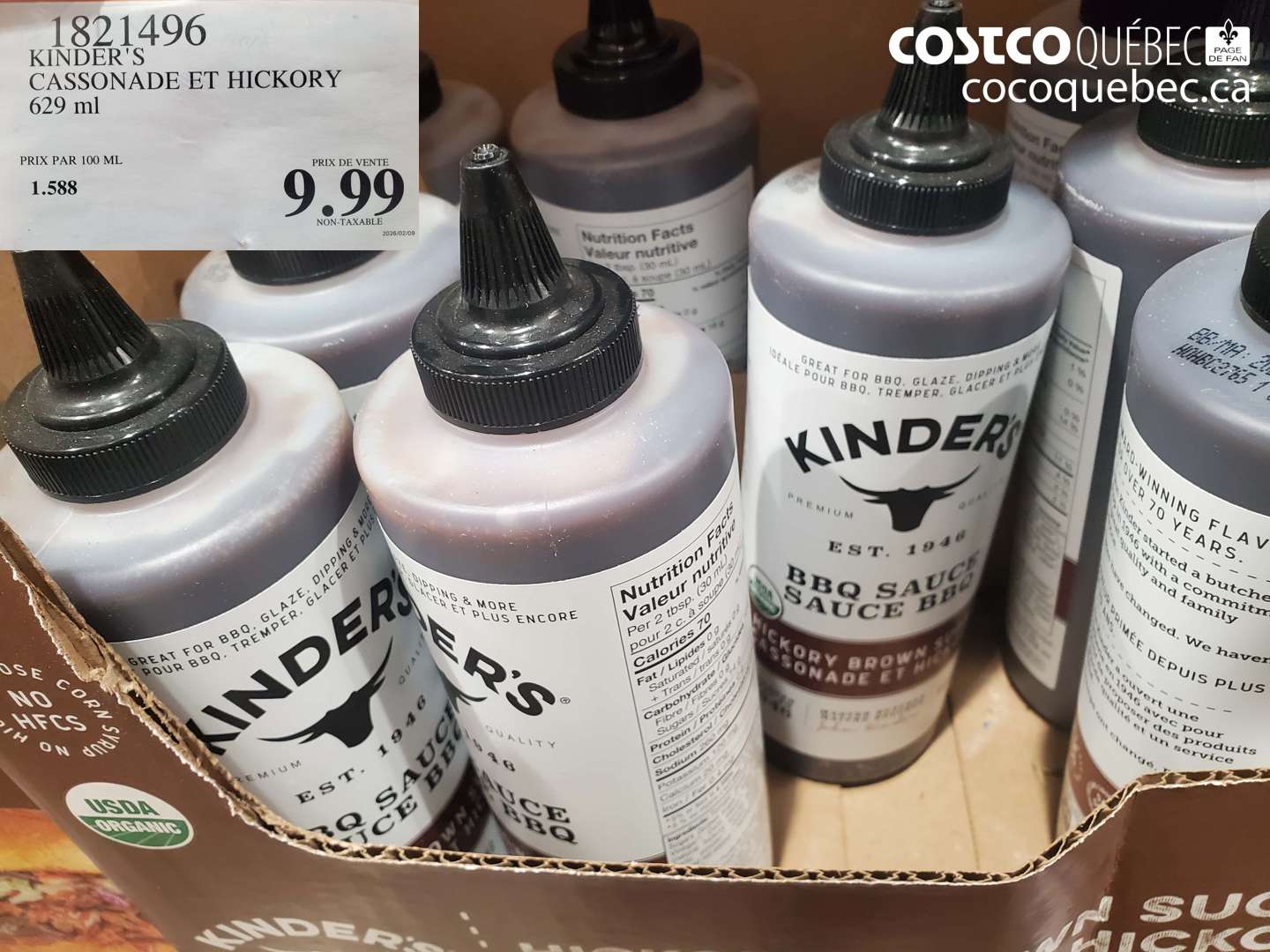 1821496 KINDER'S CASSONADE ET HICKORY 629 ml $9.99