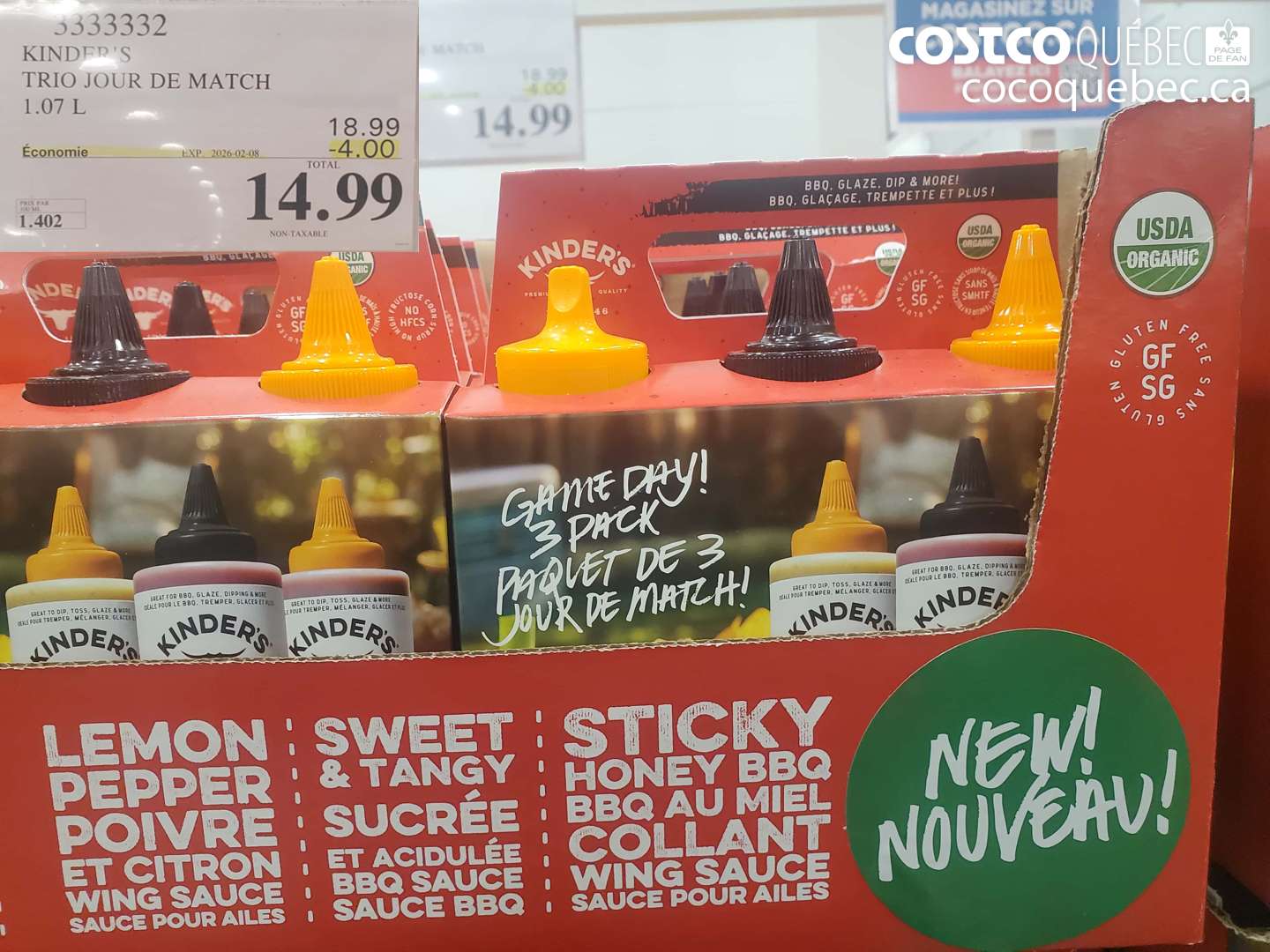 3333332 KINDER'S TRIO JOUR DE MATCH 1.07 L ($4.00 INSTANT SAVINGS EXPIRES ON 2026-02-08) $14.99